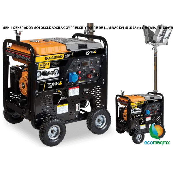 4 EN 1 GENERADOR MOTOSOLDADORA COMPRESOR Y TORRE DE
