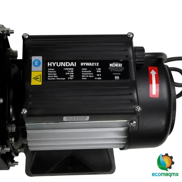 Bomba De Agua Eléctrica Para Alberca Hyundai 1.2 Hp 2×2