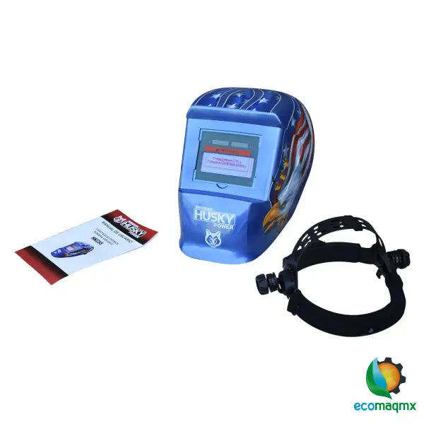 Careta electrónica HKC55 con sombra DIN 4–11, sensores duales, batería solar y diseño tipo águila. Protección profesional para soldadura MIG, TIG y MMA