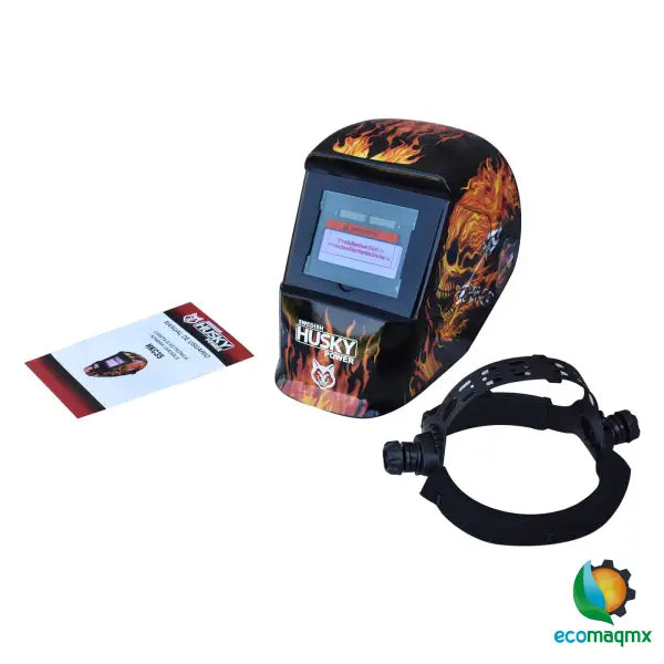 Careta Para Soldar Electrónica De Sombra Variable Llamas Husky HKC35