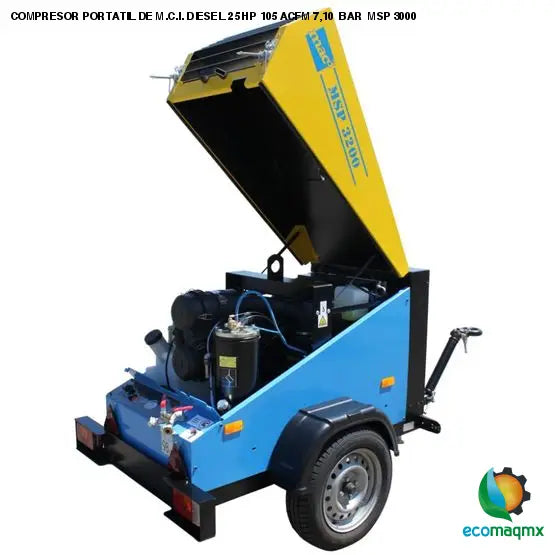 COMPRESOR PORTATIL DE M.C.I. DIESEL 25 HP 105 ACFM 7,10 BAR