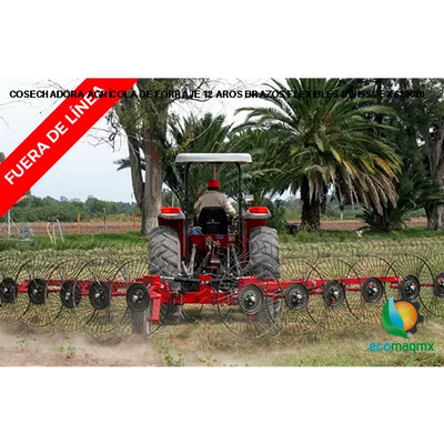 COSECHADORA AGRÍCOLA DE FORRAJE 12 AROS BRAZOS FLEXIBLES