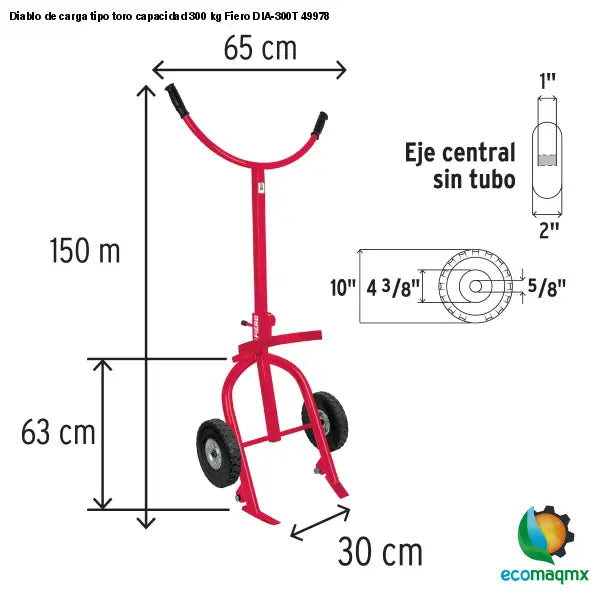 Diablo de carga tipo toro capacidad 300 kg Fiero DIA-300T