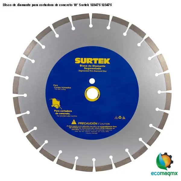 Disco de diamante para cortadora de concreto 18 Surtek
