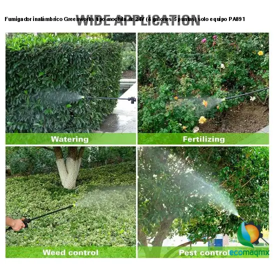 Fumigador inalámbrico Greenworks tipo mochila de 24V (4