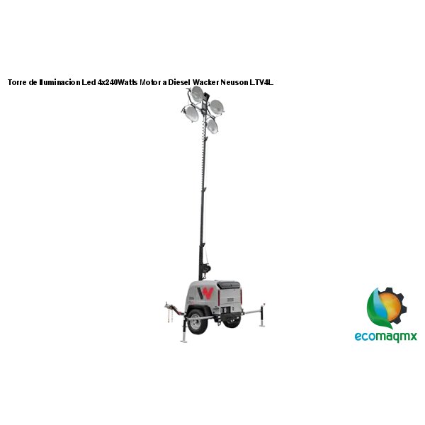 Torre de Iluminacion Led 4x240Watts Motor a Diesel Wacker