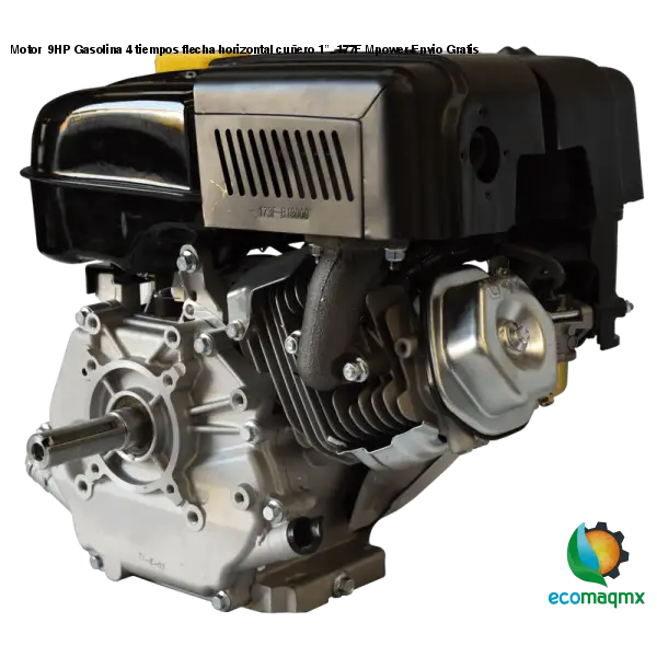 Motor 9HP Gasolina 4 tiempos flecha horizontal cuñero 1”.