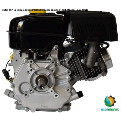 Motor 9HP Gasolina 4 tiempos flecha horizontal cuñero 1”.