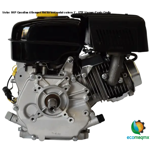 Motor 9HP Gasolina 4 tiempos flecha horizontal cuñero 1”.