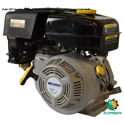 Motor 9HP Gasolina 4 tiempos flecha horizontal cuñero 1”.