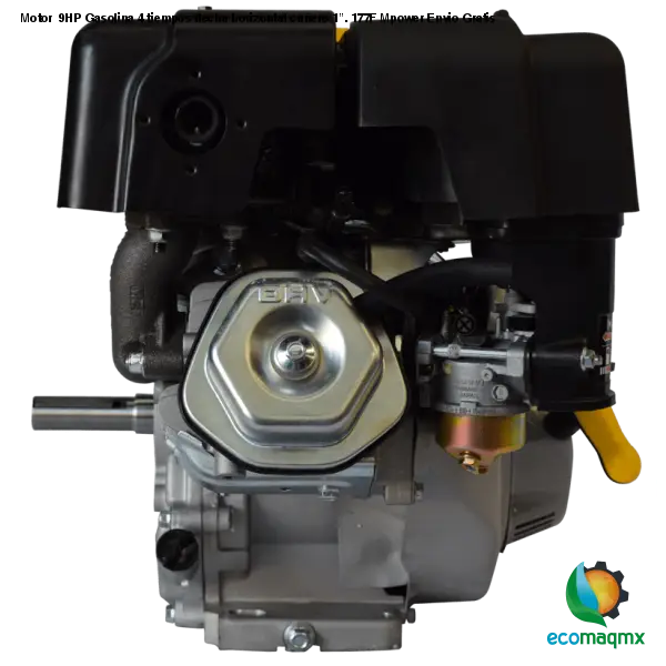 Motor 9HP Gasolina 4 tiempos flecha horizontal cuñero 1”.