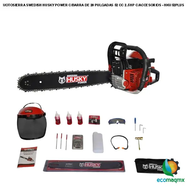MOTOSIERRA SWEDISH HUSKY POWER C/BARRA DE 20 PULGADAS 52 CC