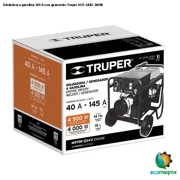 Soldadora a gasolina 145 A con generador Truper SOT-145G