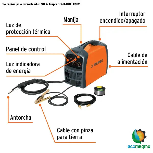 Soldadora para microalambre 130 A Truper SOMI-130T 13192