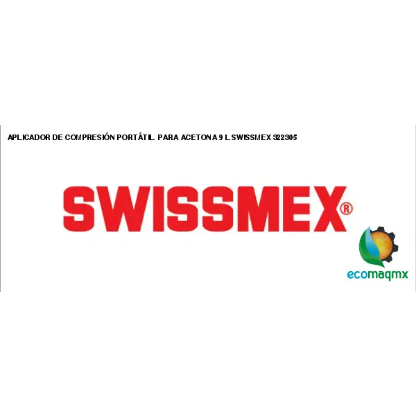 APLICADOR DE COMPRESIÓN PORTÁTIL PARA ACETONA 9 L SWISSMEX
