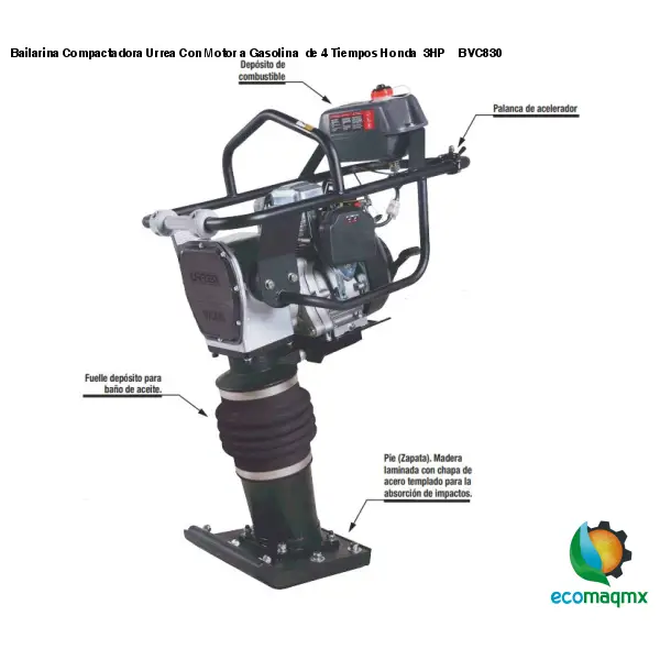 Bailarina Compactadora Urrea Con Motor a Gasolina de 4