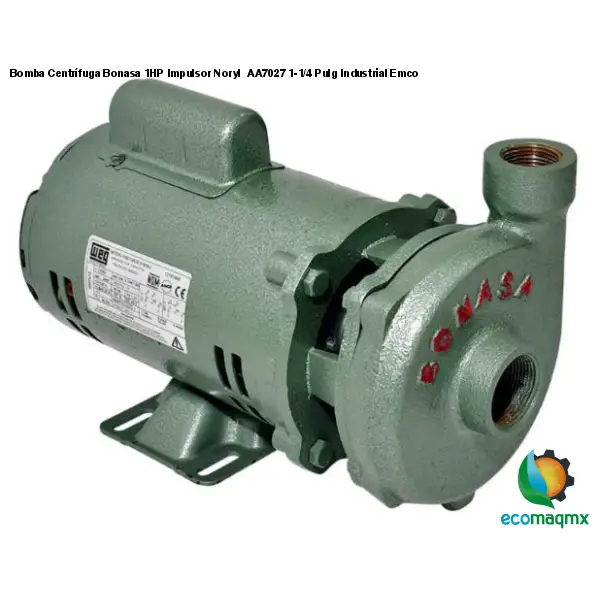 Bomba Centrífuga Bonasa 1HP Impulsor Noryl  AA7027 1-1/4 Pulg Industrial Emco