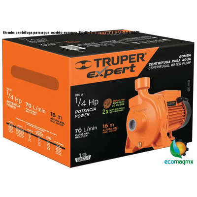 Bomba centrífuga para agua modelo europeo 1/4 HP Truper