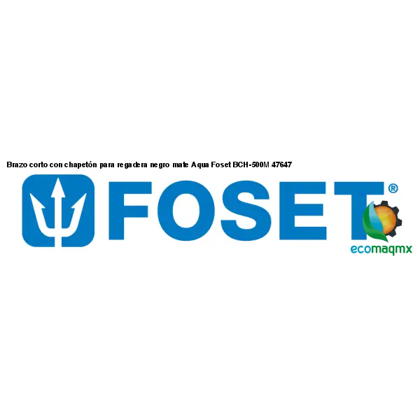 Brazo corto con chapetón para regadera negro mate Aqua Foset