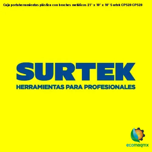Caja portaherramientas plástica con broches metálicos 21 x