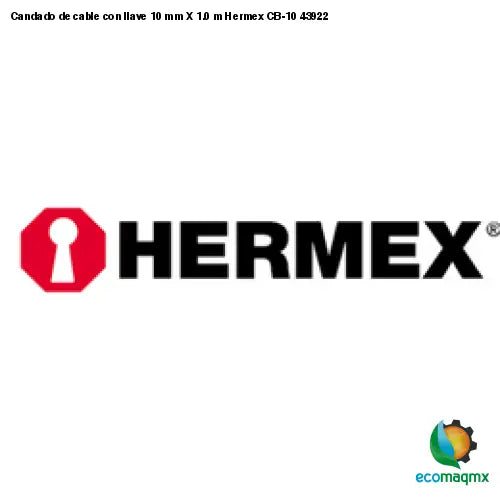 Candado de cable con llave 10 mm X 1.0 m Hermex CB-10 43922