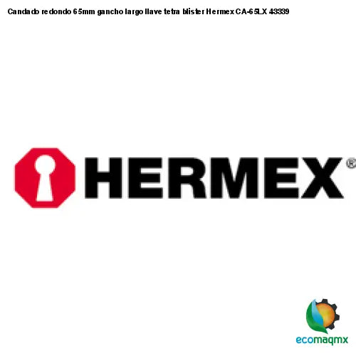 Candado redondo 65mm gancho largo llave tetra blister Hermex