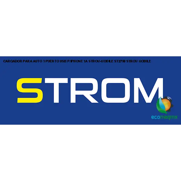 CARGADOR PARA AUTO 1 PUERTO USB P/IPHONE 1A STROM-MOBILE