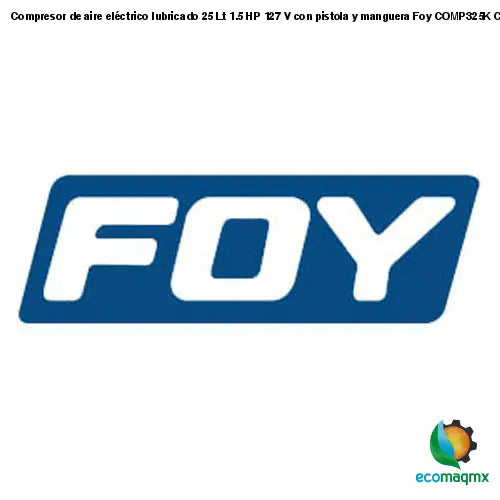 Compresor de aire eléctrico lubricado 25 Lt 1.5 HP 127 V con