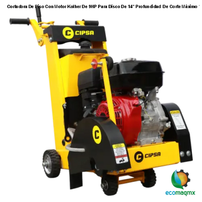 Cortadora De Piso Con Motor Kolher De 9HP Para Disco De 14