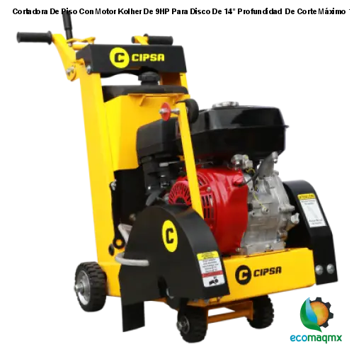 Cortadora De Piso Con Motor Kolher De 9HP Para Disco De 14