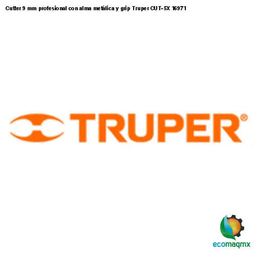 Cutter 9 mm profesional con alma metálica y grip Truper