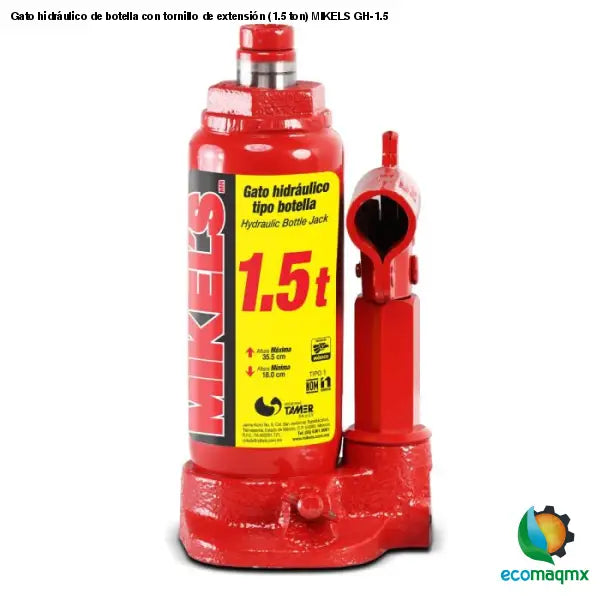 Gato hidráulico de botella con tornillo de extensión (1.5