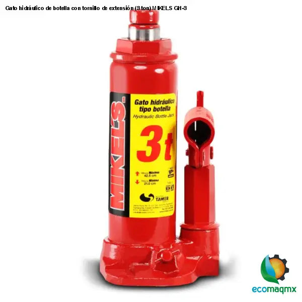 Gato hidráulico de botella con tornillo de extensión (3 ton)