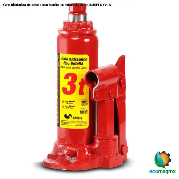 Gato hidráulico de botella con tornillo de extensión (3 ton)