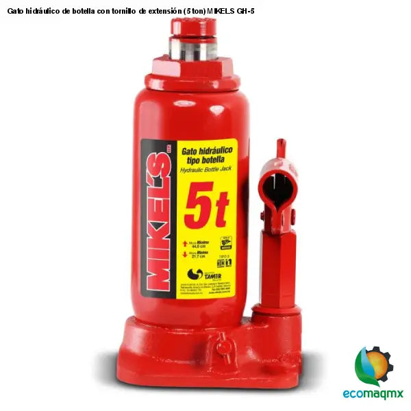 Gato hidráulico de botella con tornillo de extensión (5 ton)