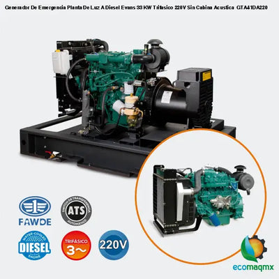 Generador De Emergencia Planta De Luz A Diesel Evans 33 KW
