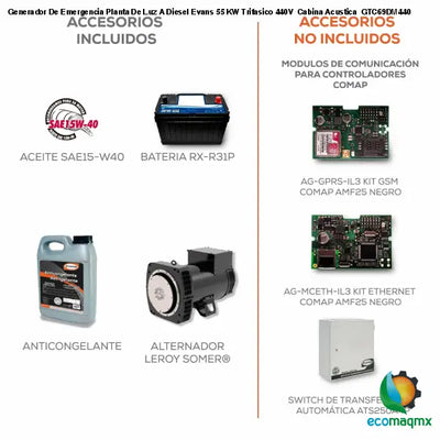 Generador De Emergencia Planta De Luz A Diesel Evans 55 KW