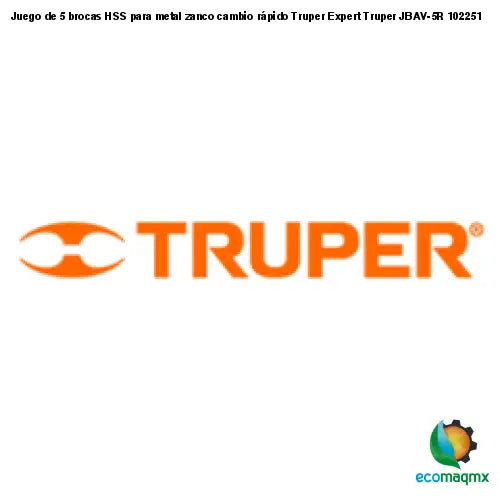 Juego de 5 brocas HSS para metal zanco cambio rápido Truper