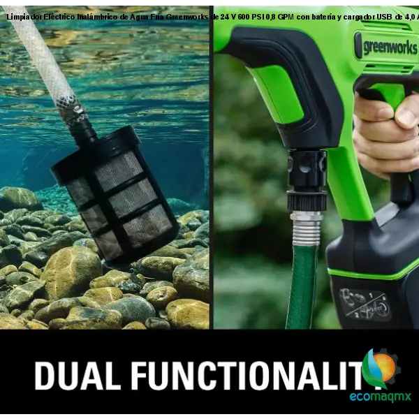Limpiador Eléctrico Inalámbrico de Agua Fría Greenworks de