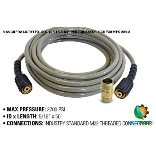 MANGUERA MORFLEX 5/16 15 MTS HIGH PERFORMANCE CONEXIONES