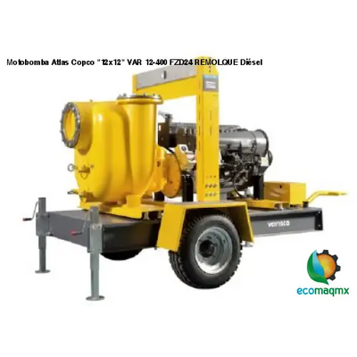 Motobomba Atlas Copco 12x12 VAR 12-400 FZD24 REMOLQUE Diésel