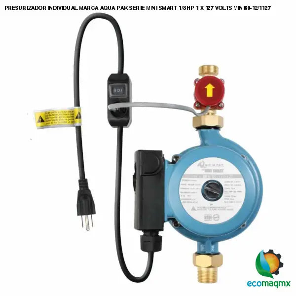 PRESURIZADOR INDIVIDUAL MARCA AQUA PAK SERIE MINI SMART 1/3Bomba Presurizadora Minismart de 1/3 HP MINI60-12/1127