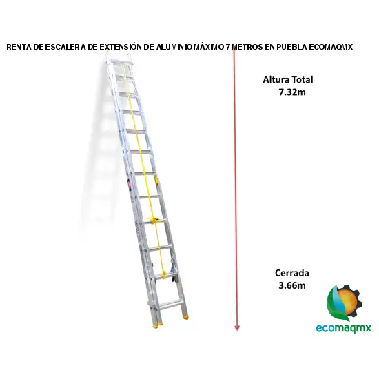 RENTA DE ESCALERA DE EXTENSIÓN DE ALUMINIO MÁXIMO 7 METROS