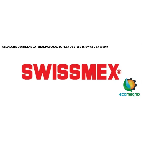 SEGADORA CUCHILLAS LATERAL PASQUALI DUPLEX DE 2.12 MTS