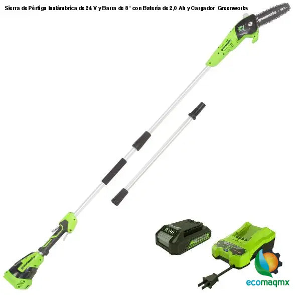 Sierra de Pértiga Inalámbrica de 24 V y Barra de 8 con