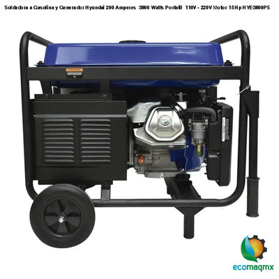 Soldadora a Gasolina y Generador Hyundai 200 Amperes 3800