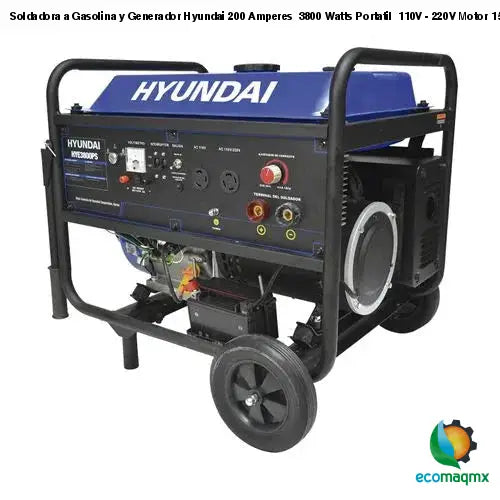 Soldadora a Gasolina y Generador Hyundai 200 Amperes 3800