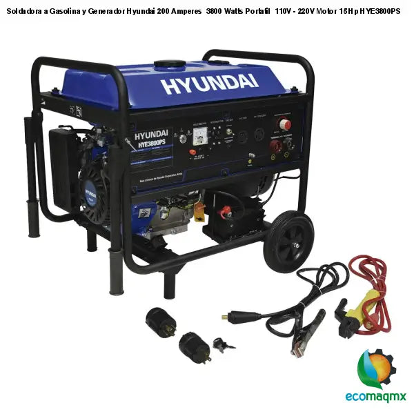 Soldadora a Gasolina y Generador Hyundai 200 Amperes 3800