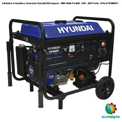 Soldadora a Gasolina y Generador Hyundai 200 Amperes 3800