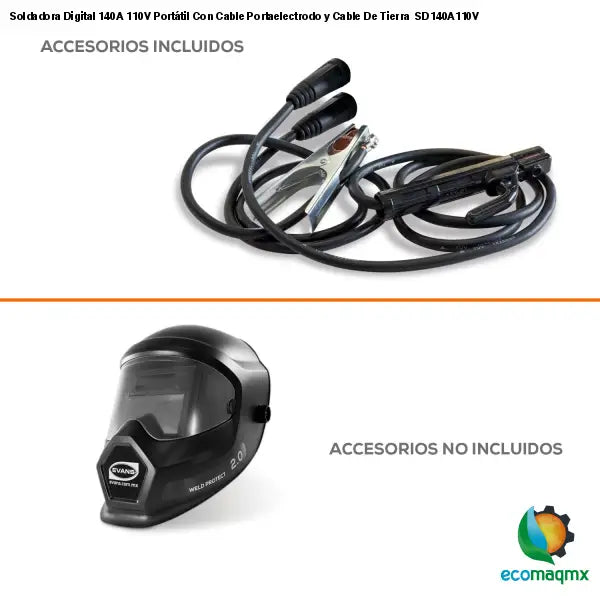 Soldadora Digital 140A 110V Portátil Con Cable